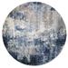 Blue/Gray 36 x 36 x 0.25 in Area Rug - Bokara Rug Co, Inc. Abstract Hand-Knotted Round 3' Viscose Area Rug in Blue/White/Gray Viscose | Wayfair