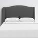 Birch Lane™ Upholstered Wingback Headboard Metal in Gray/White/Black | King | Wayfair 079716293F984973920128151B0E9F1E