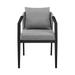 Benjara Patio Dining Armchair w/ Cushion in Black | 30 H x 22 W x 24 D in | Wayfair BM295611