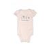 Carter's Short Sleeve Onesie: Pink Floral Motif Bottoms - Size 6 Month