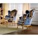 Armchair - David Michael 30" Wide Armchair Cotton/Fabric in Blue/Brown/Yellow | 44 H x 30 W x 31 D in | Wayfair GL-2303-B-P