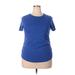 Shein Short Sleeve T-Shirt: Blue Tops - Women's Size 2X-Large