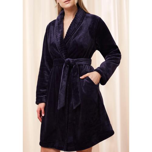 „Morgenmantel TRIUMPH „“Robes Fleece Robe 01″“ Gr. 40/42, blau (skyline) Damen Bademäntel Morgenmäntel“
