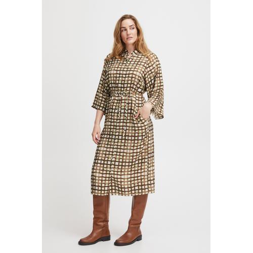 „Blusenkleid FRANSA „“Fransa FRMISA DR 1″“ Gr. s, US-Größen, braun (carafe aop check) Damen Kleider Blusenkleider“