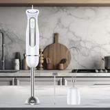 Healthomse 12 Speed Hand Immersion Blender Stainless Steel in White | 15.5 H x 2.5 W x 2.5 D in | Wayfair HB-2033