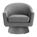 Swivel Chair - Astral Performance Velvet Fabric & Wood Swivel Chair by Modway Polyester/Fabric in Gray | 30.5 H x 31 W x 30.5 D in | Wayfair