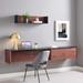 Kinetic Wall-Mount Office Desk w/ Cabinet & Shelf by Modway Wood in Black | 27 H x 87 W x 18 D in | Wayfair EEI-6312-BLK-CHE