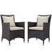 Modway Convene 2 Piece Outdoor Patio Dining Set Wicker/Rattan in Gray/White | 34.5 H x 49 W x 49 D in | Wayfair 889654055402