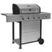 Kenmore 4-Burner Freestanding Open Cart Propane Gas Grill w/ Side Burner Stainless Steel/Cast Iron in Gray/Black | Wayfair PG-40406SOL-SE