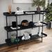 Raines Martha Stewart Emmett 3 Shelf Storage Display Unit Bookcase w/ Metal Frame in Black/Brown | 36.5 H x 47.25 W x 13.5 D in | Wayfair