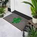 Northlight Seasonal Cactus Striped 30" x 18" Outdoor Doormat Coir in Black/Green | 30 H x 18 W x 0.75 D in | Wayfair NORTHLIGHT FW94663