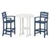 POLYWOOD® La Casa Café 3-Piece Round Farmhouse Bar Set Plastic in Blue/White | Outdoor Furniture | Wayfair PWS219-10473