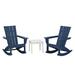 POLYWOOD® Quattro 3-Piece Rocker Set Plastic in White/Blue | Outdoor Furniture | Wayfair PWS279-1-NV