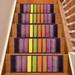 0.39 x 26 W in Stair Treads - Purhome Stair Treads Rainbow Stripes Design Handmade Customize Stair Tread Synthetic Fiber | 0.39 H x 26 W in | Wayfair
