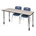 Regency Romig Kee Adjustable Height Rectangle 2-Student Activity Table & Chair Set Wood/Metal in Brown | 34 H x 66 D in | Wayfair MT6030PLAPCGY40NV