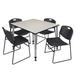 Regency Romig Kee 42" L Breakroom Table & Chair Set Plastic | 34 H x 48 W x 48 D in | Wayfair TB4848PLAPGY44BK