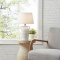 Rubbermaid Table Lamp Ceramic/Fabric in Brown/White | 19.29 H x 12.6 W x 12.6 D in | Wayfair B034