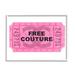 Stupell Industries Free Couture Pink Ticket Stub Framed On Wood by Lil' Rue Graphic Art Wood in Black/Brown/Pink | 20 H x 16 W x 1.5 D in | Wayfair