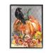 Stupell Industries Autumn Crow Pumpkin Botanicals Framed On Wood by ND Art Graphic Art Wood in Brown/Gray/Orange | 20 H x 16 W x 1.5 D in | Wayfair