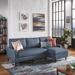 Blue Sectional - Corrigan Studio® Myatt 86.7" Wide Right Hand Facing Sleeper Sofa & Chaise Polyester | 34.5 H x 86.75 W x 50.25 D in | Wayfair