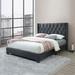Everly Quinn Samime Tufted Low Profile Platform Bed Upholstered/Velvet/Linen in Gray/Black | Full | Wayfair 23F76BBB9E804672ACDB7CD215D0CA16