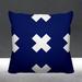Latitude Run® Maluhia Geometric Criss Cross Shape Indoor/Outdoor Pillow Polyester/Polyfill in Blue/Navy | 19" x 19" | Wayfair
