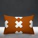 Latitude Run® Maluhia Geometric Criss Cross Shape Indoor/Outdoor Pillow Polyester/Polyfill in Orange | 14 H x 18 W x 5.3 D in | Wayfair