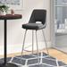 Wade Logan® Asya Swivel Counter or Bar Height Armless Bar Stool w/ Footrest in Faux Leather & Metal Leather in Gray | 17 W x 19 D in | Wayfair