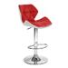 Orren Ellis Capodanno Swivel Adjustable Height Bar Stool Upholstered/Leather/Metal/Faux leather in Red/White | 2 | Wayfair