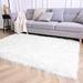 White 78 x 2.5 in Area Rug - Everly Quinn Haja Handmade Shag Faux Sheepskin Rug Sheepskin/Faux Fur | 78 W x 2.5 D in | Wayfair