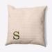 Wade Logan® Auggie Modern Monogram Indoor/Outdoor Throw Pillow Polyester/Polyfill blend in Green/White/Brown | 18 H x 18 W x 7 D in | Wayfair