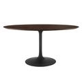 Everly Quinn Lippa Wood Oval Dining Table Metal in Brown | 28.5 H x 60 W x 36 D in | Wayfair 448033A2BB504763B56388E254C0DB50
