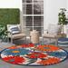 Blue/Orange 120 W in Area Rug - Lark Manor™ Alaris Aloha Floral Multicolor Area Rug Polypropylene | Wayfair 3B482E182B6C4064B61AA7A7F7632ADE