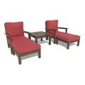 Highwood USA Bespoke Deep Seating Chaise Set w/ Outdoor Side Table Jet CGE Plastic in Black | Wayfair AD-DSSC04-FR-ACE