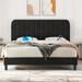 The Twillery Co.® Routh Tufted Low Profile Platform Bed Wood & /Upholstered/Velvet/Metal in Black | 76.5 W x 84 D in | Wayfair