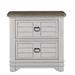 Rosalind Wheeler Meadowbrook Two Drawer Nightstand - Antique Sand Wood in White | 29.5 H x 30 W x 18 D in | Wayfair