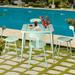 Latitude Run® Jacey Square 4 - Person 27.5" L Outdoor Dining Set Metal in Green | 27.5 W x 27.5 D in | Wayfair B61F4551452D45E78F503C81031CA2BE