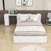 Red Barrel Studio® Full 3 Drawers Wooden Platform Bed w/ Twin Size Trundle, Desk & Shelves Wood in White | 28 H x 58 W x 91 D in | Wayfair
