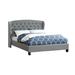 Red Barrel Studio® Tufted Platform Bed Upholstered/Polyester in Gray/Yellow | 60 H x 74 W x 89 D in | Wayfair 2E7EA3C061F74830AD0137EE06CE3664