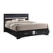 Wrought Studio™ Elessa Storage Bed w/ 2 Drawer in Black Wood in Black/Brown | 50.75 H x 63.9 W x 83.35 D in | Wayfair