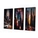 Latitude Run® Empire State Building Tilt Shift in the Night Lights I - 3 Piece Wrapped Canvas Print Set Metal in Black/Blue/Brown | Wayfair