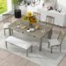 Winston Porter Kendarious 6 - Piece Dining Set w/ Drawers Wood/Upholstered in Gray | 30 H x 40 W x 72 D in | Wayfair