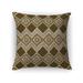 Foundry Select Throw Square Pillow Cover & Insert Polyester/Polyfill blend in White/Blue/Brown | 16 H x 16 W x 4 D in | Wayfair