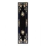 Black/Blue 144 x 32 x 0.25 in Area Rug - Isabelline Oriental Handmade Hand-Knotted Runner 2'8" x 12' /Wool Area Rug in Beige/Black /Wool | Wayfair