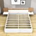 Latitude Run® Feliksas Queen Size Wood Platform Bed w/ Headboard, USB Ports & Sockets Wood in White | 22.8 H x 91.5 W x 81.9 D in | Wayfair