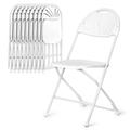 Inbox Zero Kyeden 10 Piece Portable Stackable Patio Chair Plastic/Resin in White | 33.5 H x 17.5 W x 17.5 D in | Wayfair