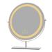 Wrought Studio™ Ehrmann Aura Tri Tone Round Vanity Mirror w/ Table Stand, LED Makeup Mirror w/ 360 Degrees Rotatable, in Gray | Wayfair