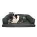 Tucker Murphy Pet™ Frankie Baxter Couch Bolster Dog Bed Memory Foam/Synthetic Material/Cotton/Suede in Gray | Small (25" W x 20" D x 8" H) | Wayfair