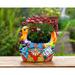 Bungalow Rose Handmade Mexican Talavera Pottery Ceramic Chicken Hen Flower Pot Planter Ceramic | 11 H x 11 W x 7 D in | Wayfair