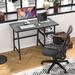 17 Stories Shallcross Home Office Desk & Chair Set Computer Desk & Ergonomic Mesh Office Chair Set Wood/Metal in Black | Wayfair